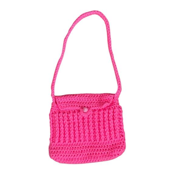 Handmade Knitted Hot Pink Mini Bag - Picture 1 of 2